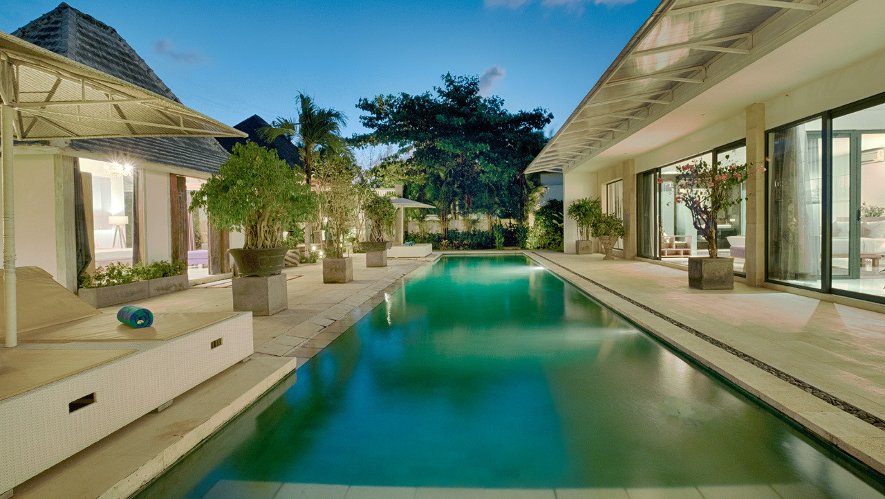 white studio villa with private pool canggu